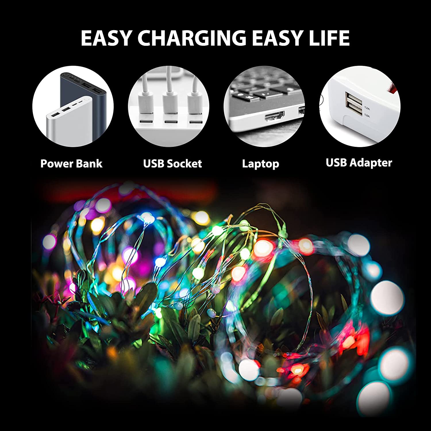 ColorChanging Fairy LightsUSB 200 LED ColorChanging Fairy Lights with