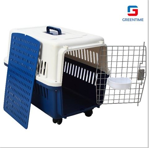 thumbnail interactive-video image 1 of Asixxsix Airline Approved Plastic Dog Kennel - 19.7x13x12.2 Inches, Purple, With Top Window & Handle For Small Pets 1 of 12