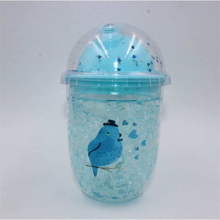 Blue Double Lid Milk Ice Tumbler