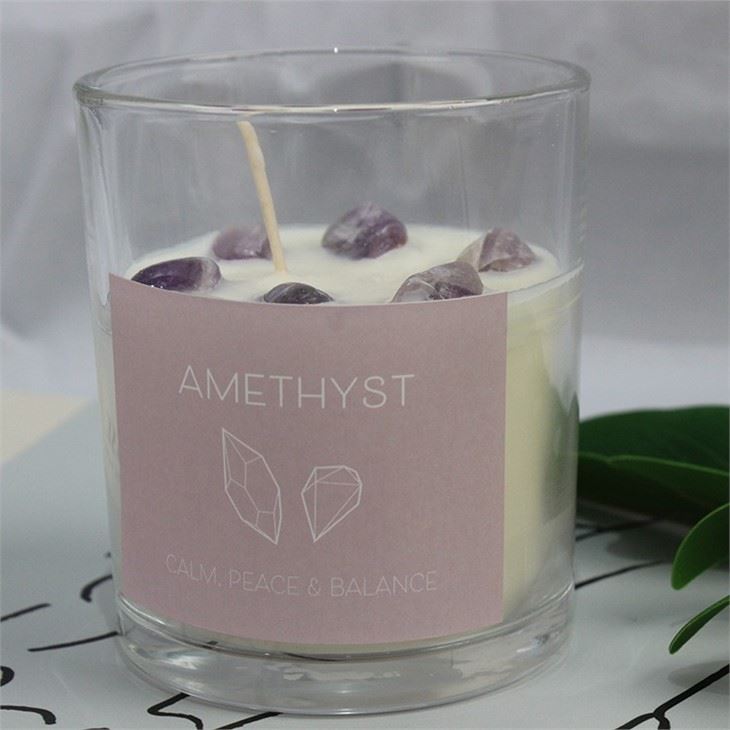 Crystal Amthyst Glass Candle Cup Greentime