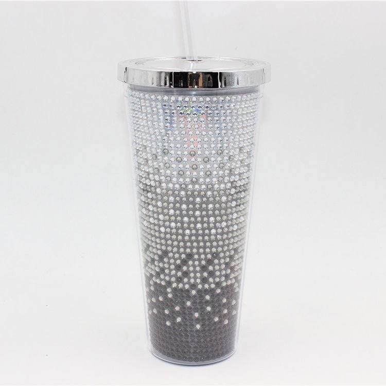 Gray Diamond Double-layer Drinking Bottle