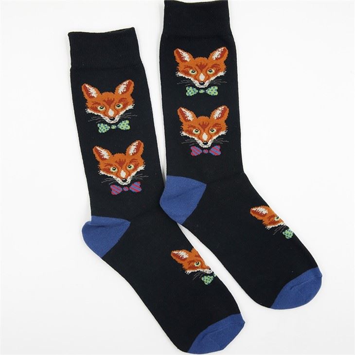 men colorful crew socks with cute animal