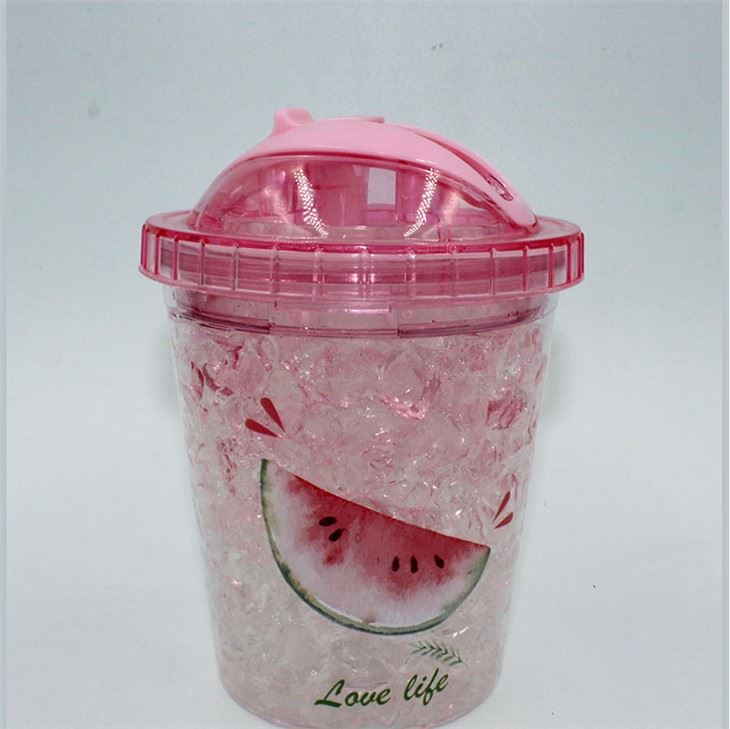 Pink Push-piece Lid Ice Tumbler