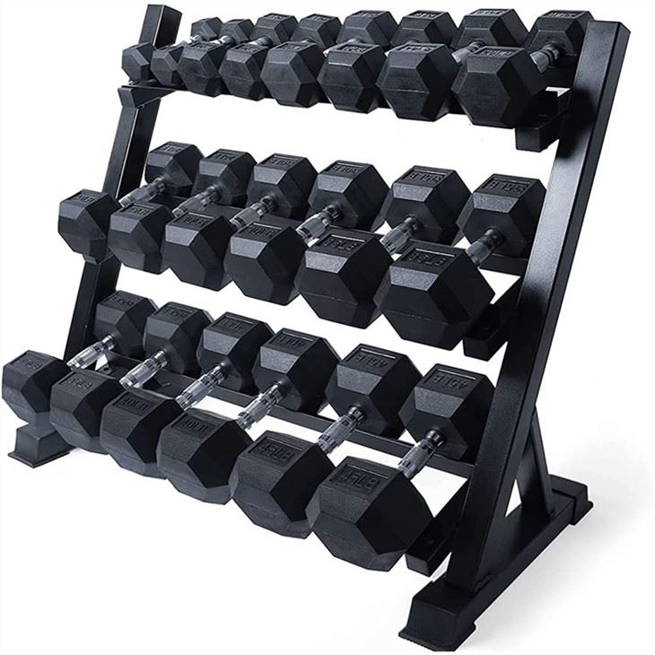 New Rubber Hex Dumbbells Set
