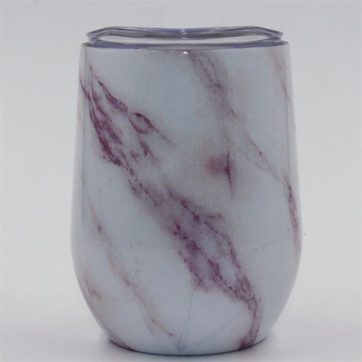 White Marbled Egg-shaped Ice Tumbler