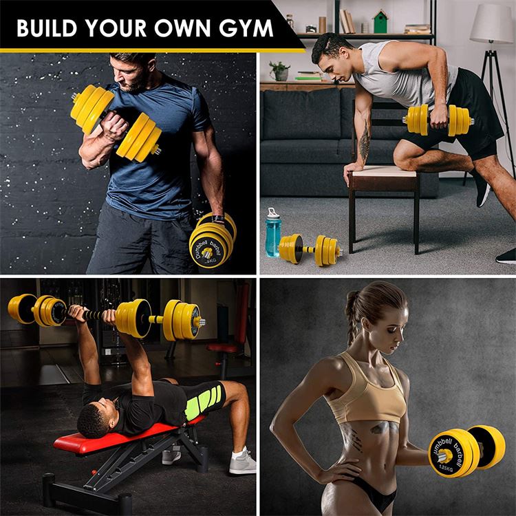 2 (3) Adjustable 2 in 1 Dumbbell Barbell