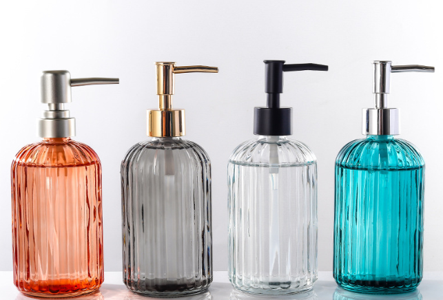 Glass Lotion Soap Dispenser Bottle