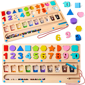 3 in 1 Wooden Educational Toys for 3+ Year Old