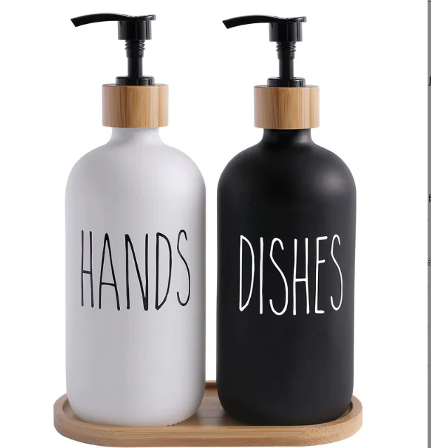 Glass Soap Dispenser Set