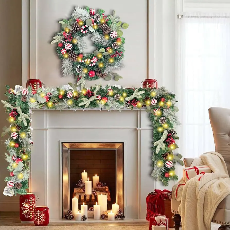 Christmas Wreaths & Garlands (Pre Lit & Natural Look)