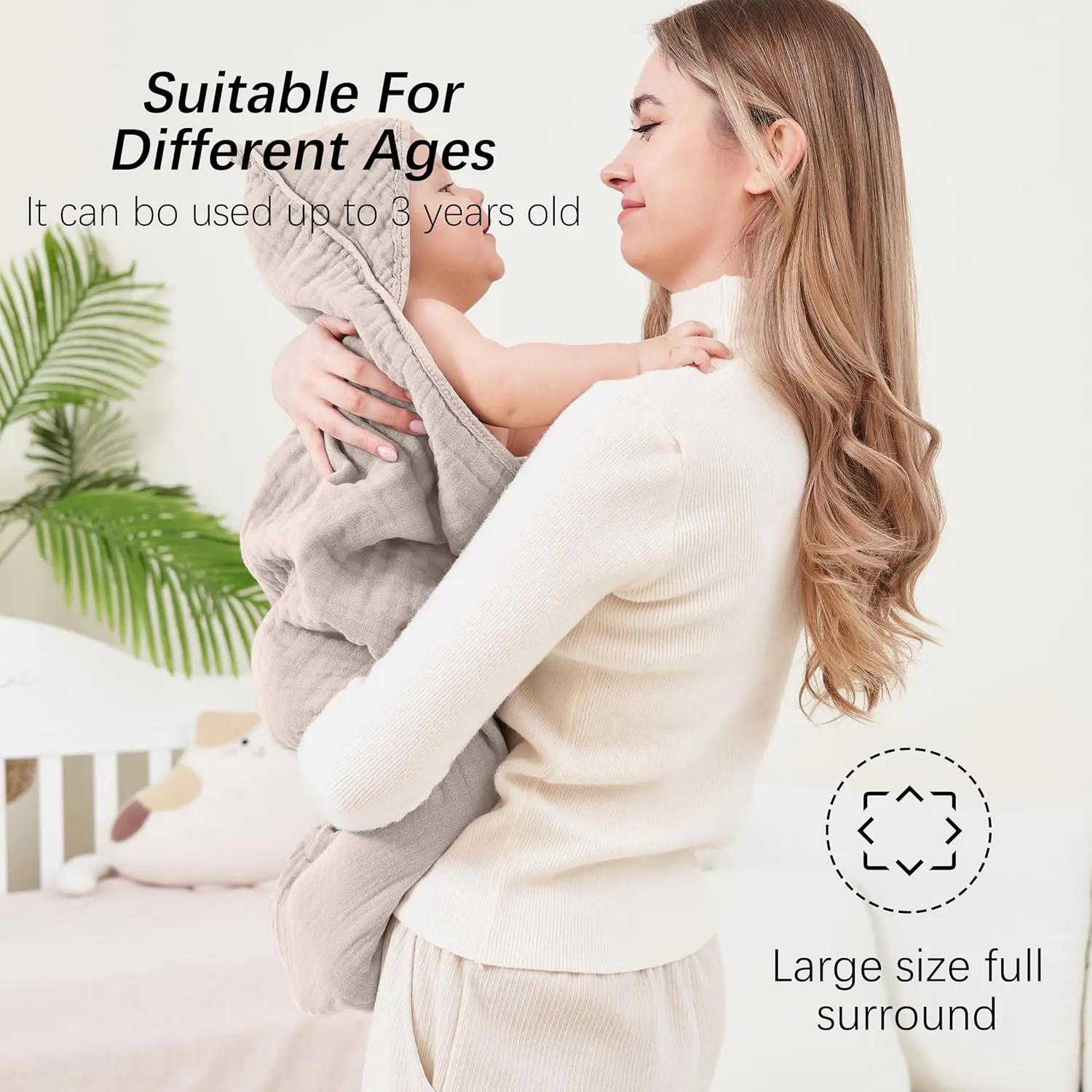 100% Cotton Hooded Baby Bath Towels-7