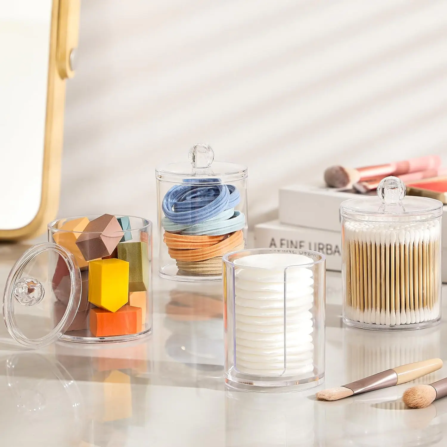 Acrylic Clear Plastic Jar Set for Bathroom Storage8 2025073108362997