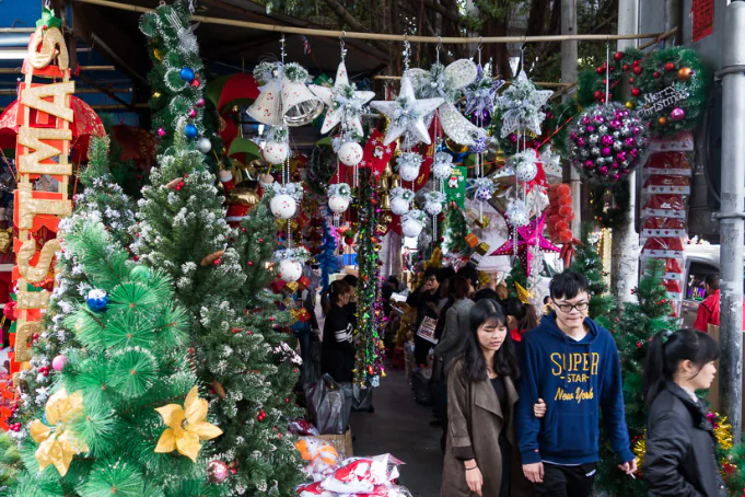 Market of Christmas decoracion
