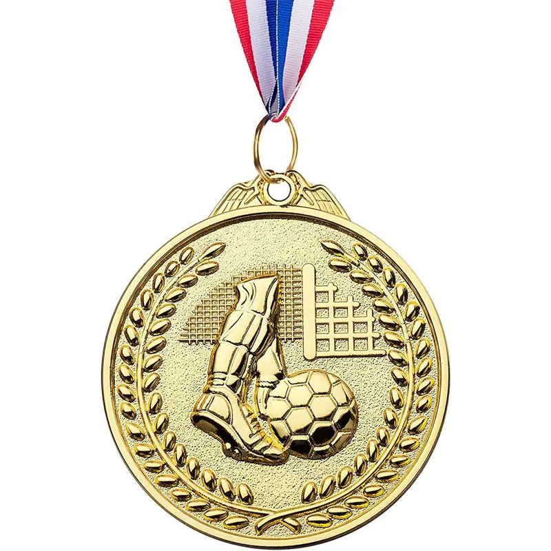 Football Gold Award Medal with Neck Ribbon-1