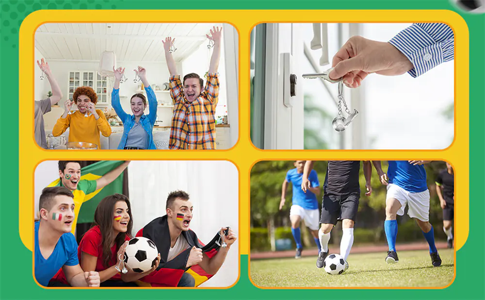 Metal Football Backpacks Charm Keychain-5