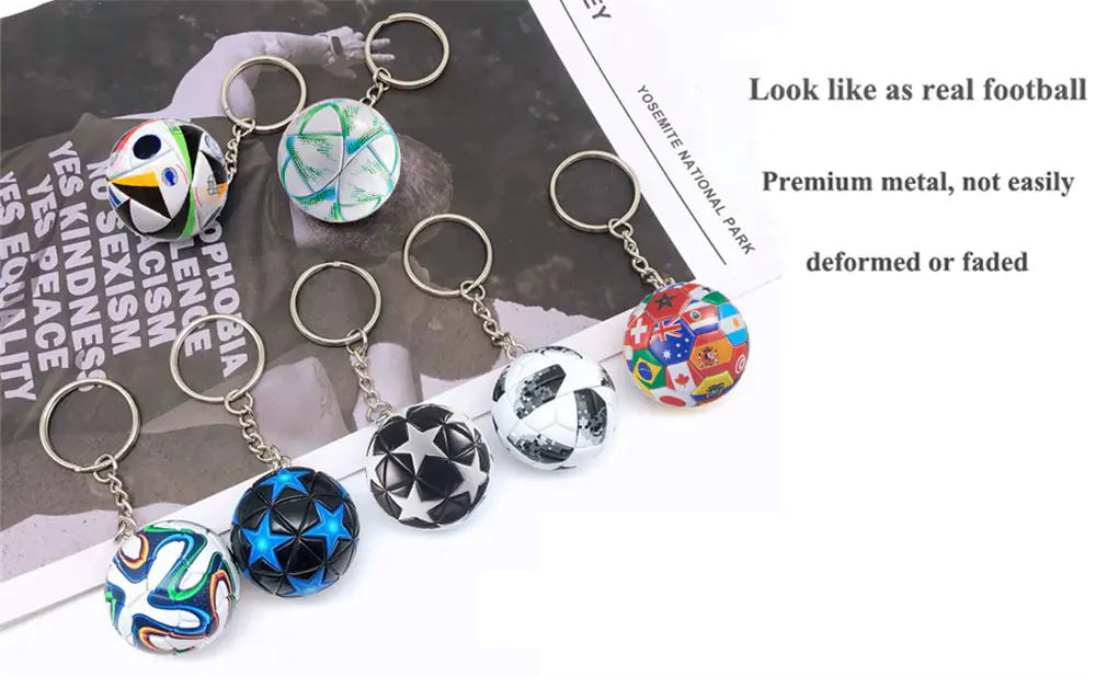 World Cup National Flags Football Keychain-6