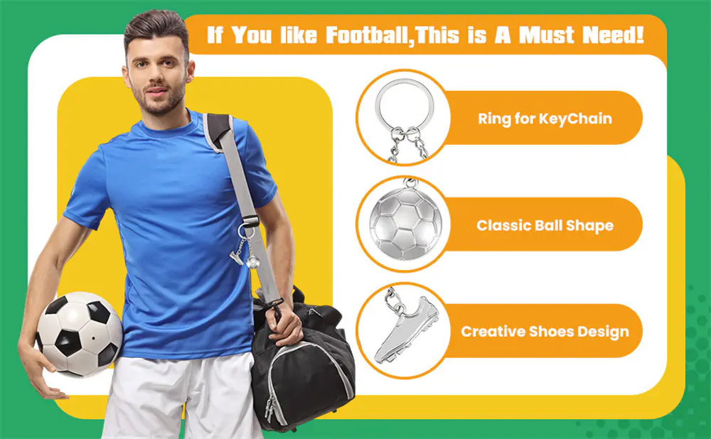 Metal Football Backpacks Charm Keychain-7