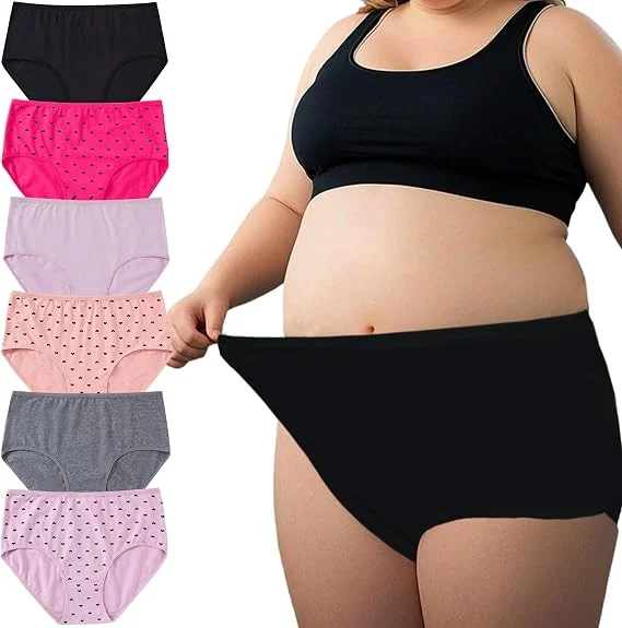 6PCS Women's Cotton Plus Size Underwear 1