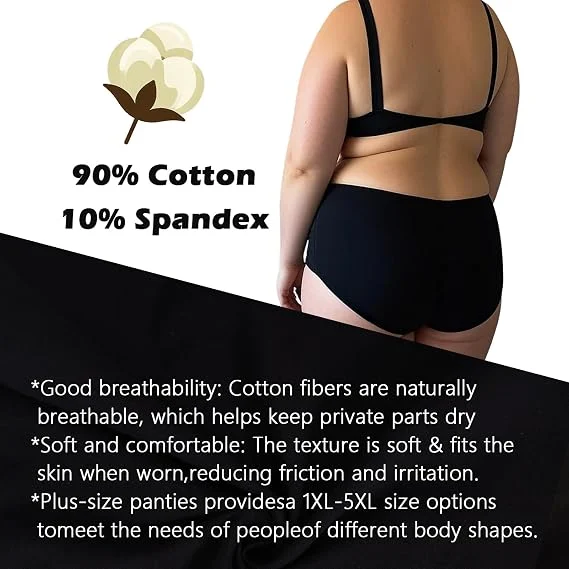 6PCS Women's Cotton Plus Size Underwear 6PCS Women's Cotton Plus Size Underwear