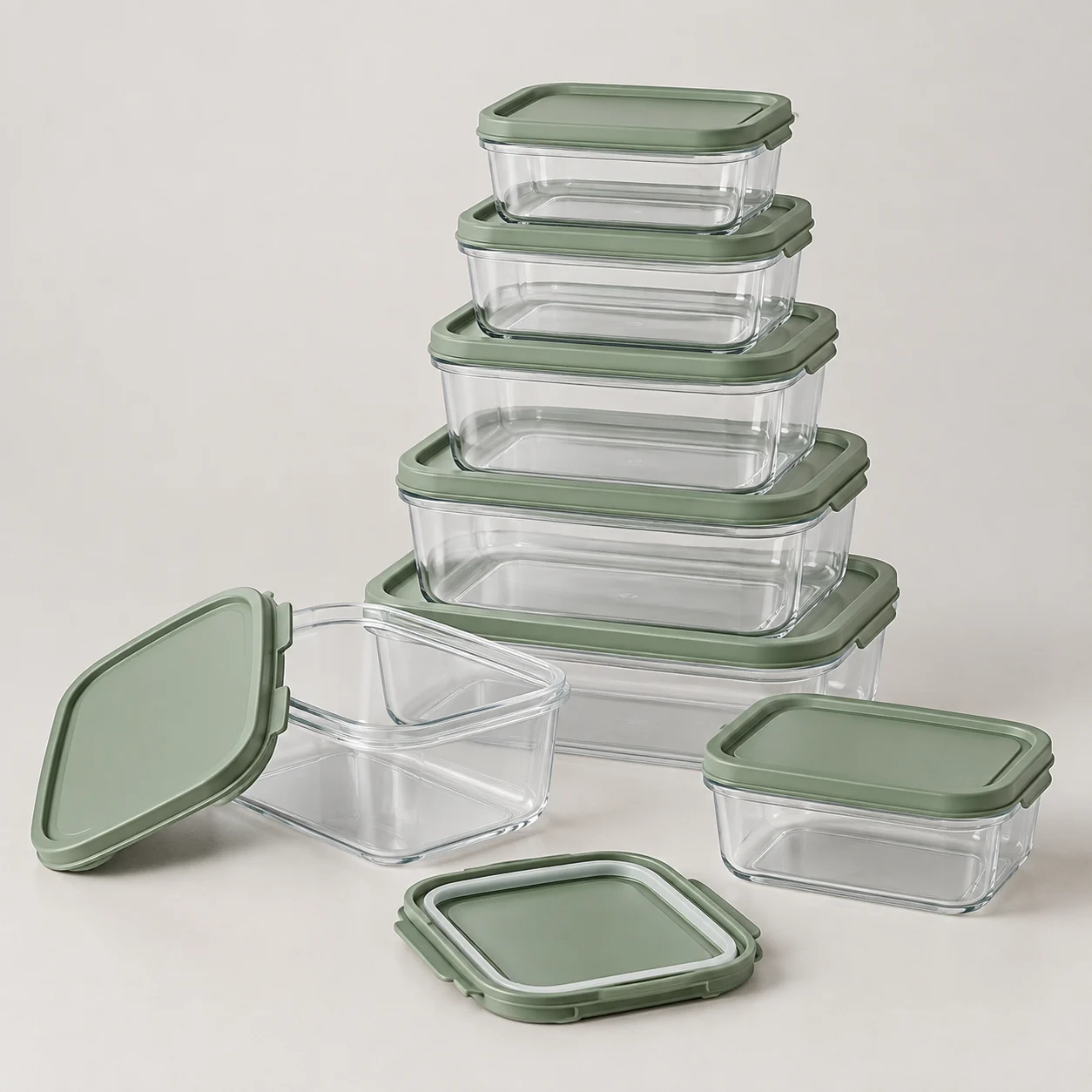 sage green food storage containers
